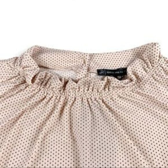 Adrianna Papell Ruffled Cap Sleeve Mini Polka Dot Blouse Top Size XL - Picture 4 of 11